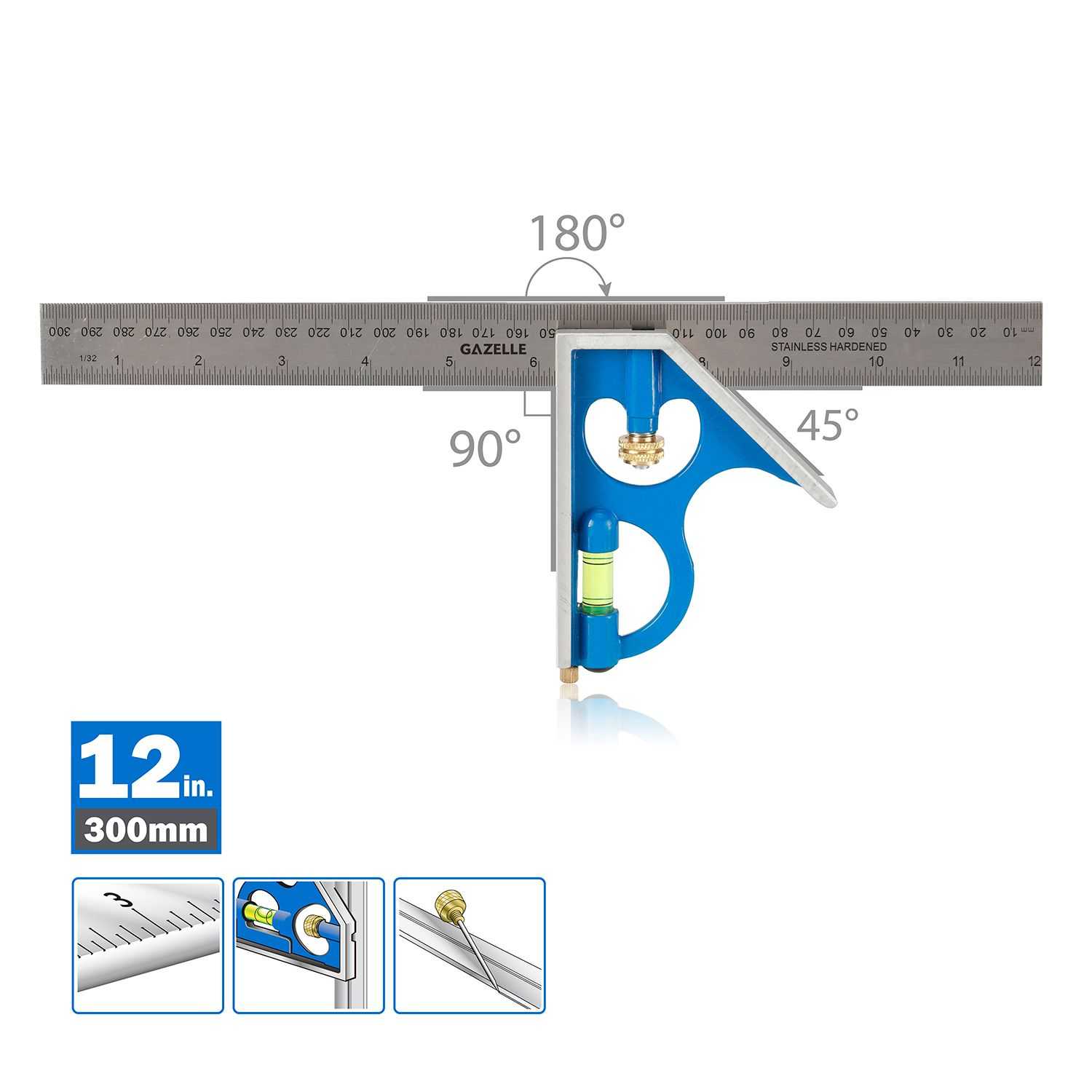 12 In. Aluminum Combination Square (300mm)