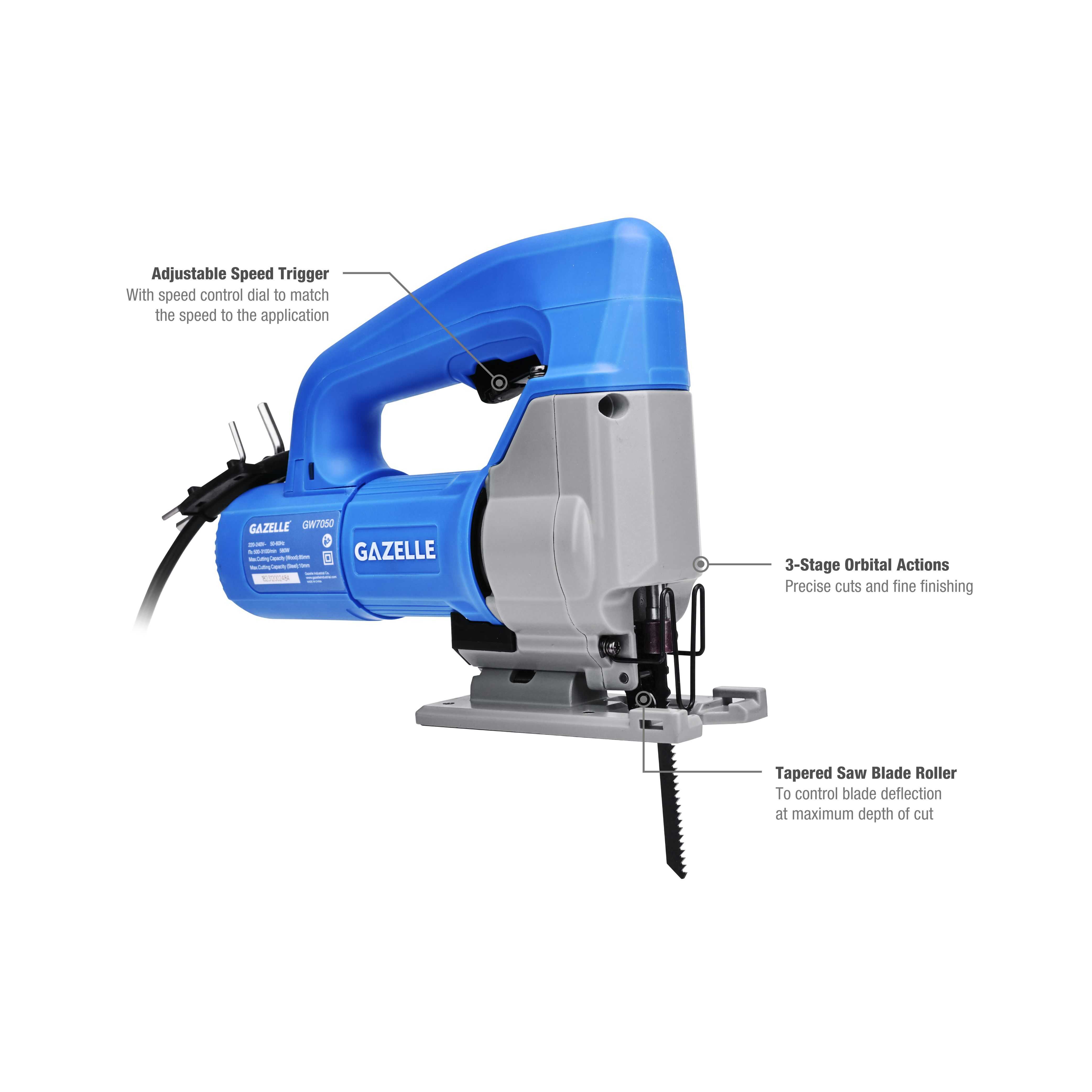 220V D-Handle Jigsaw, 3+1 Mode, 580W