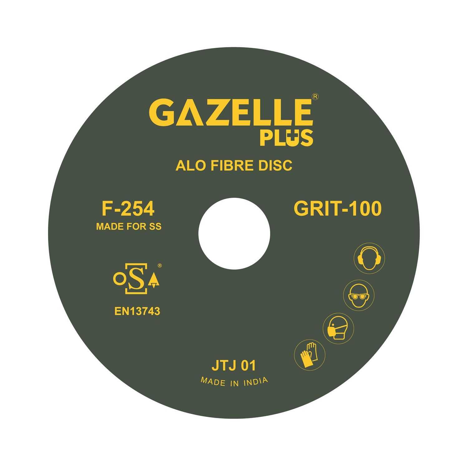 4.5 In. Coated Fibre Sanding Discs (115mm) 100 Grits - SS