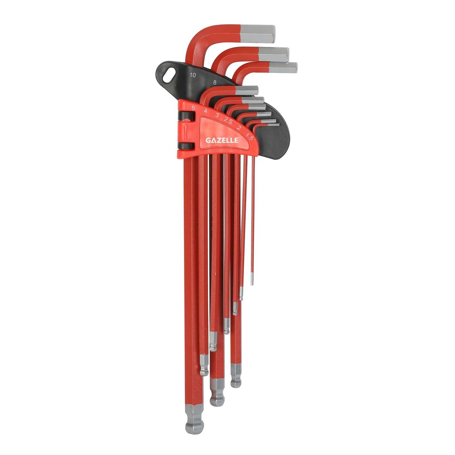9-Piece Ballpoint Metric Hex Key Set, 1.5-10mm