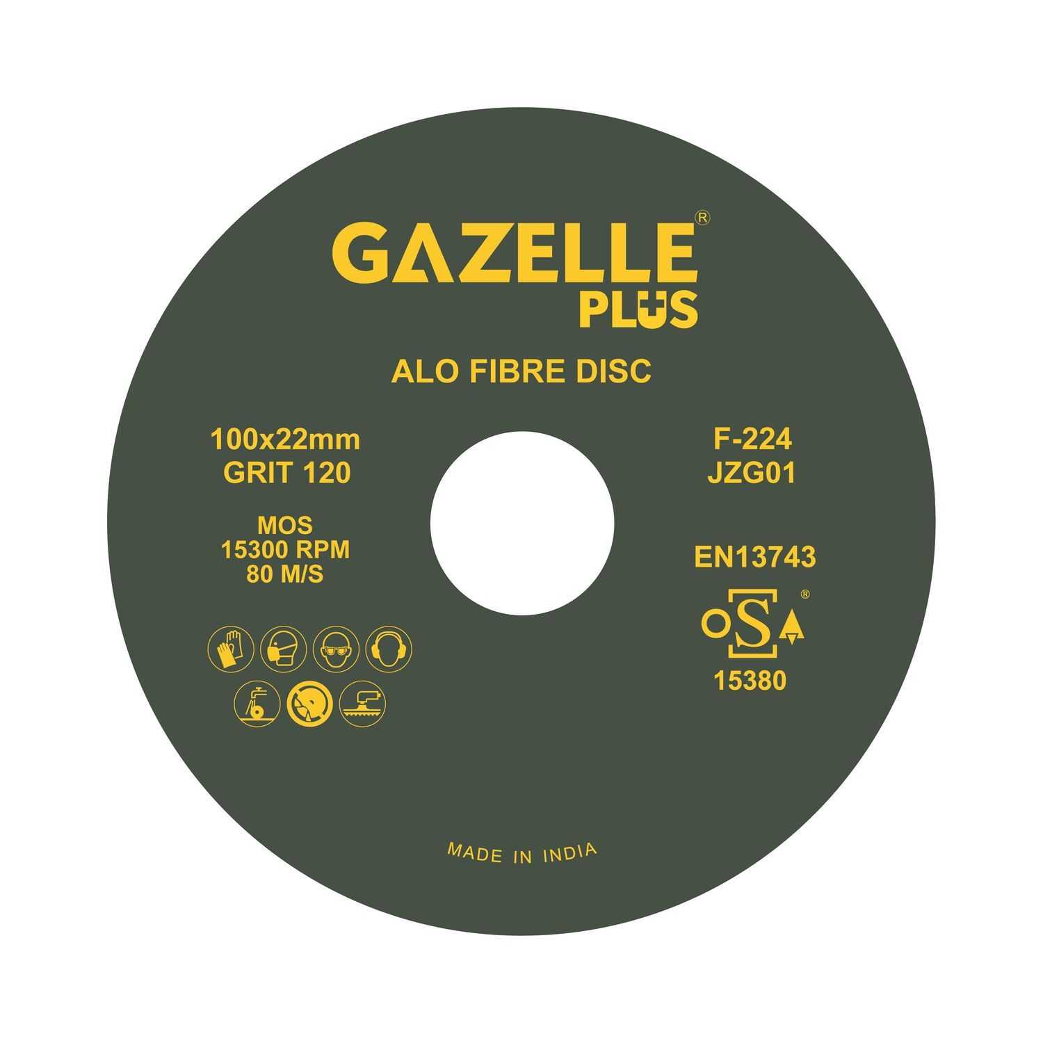 4 In. Coated Fibre Sanding Discs (100mm) 120 Grits