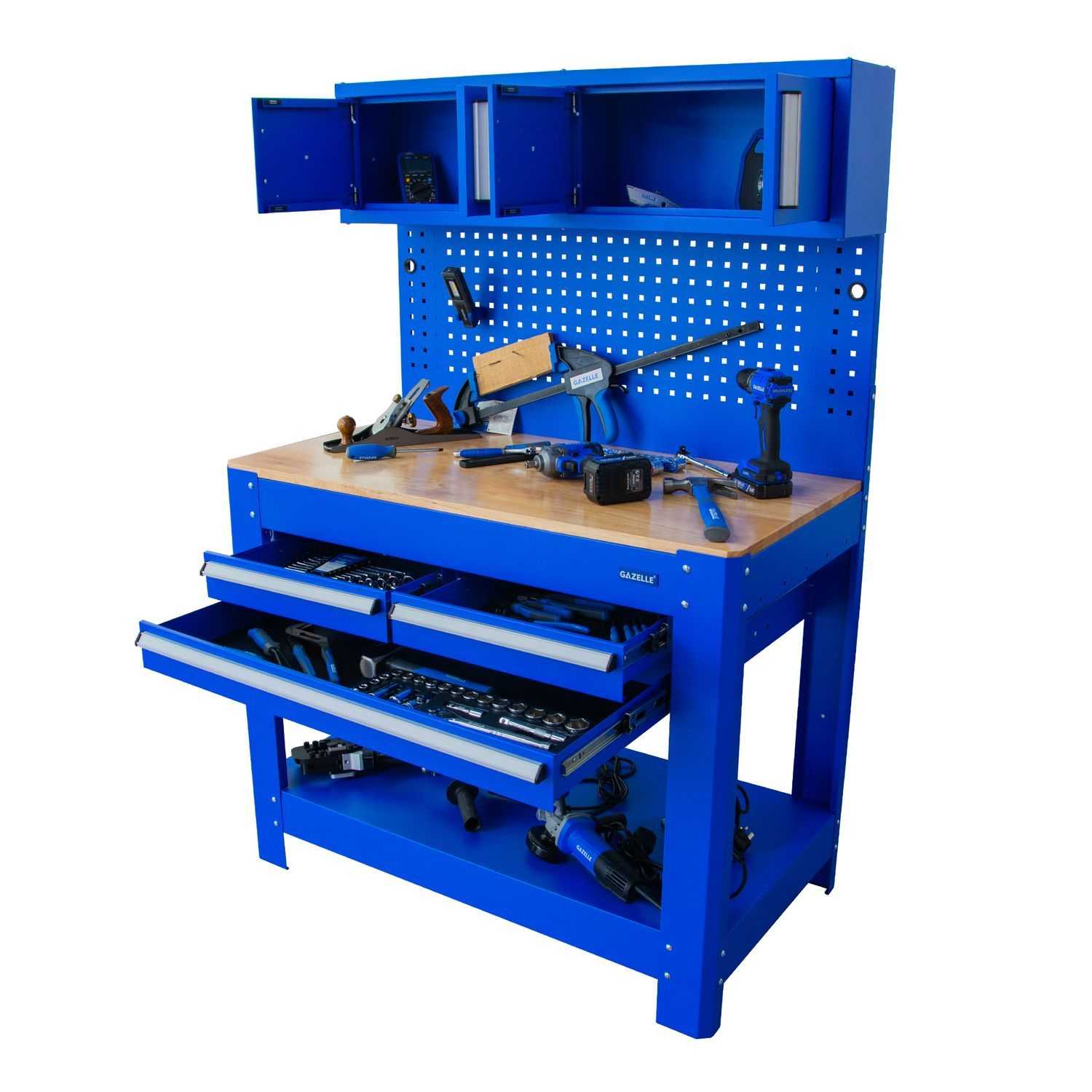 45 In. Tool Cabinet, with 3 Drawer & 2 Closed Shelf Cabinet