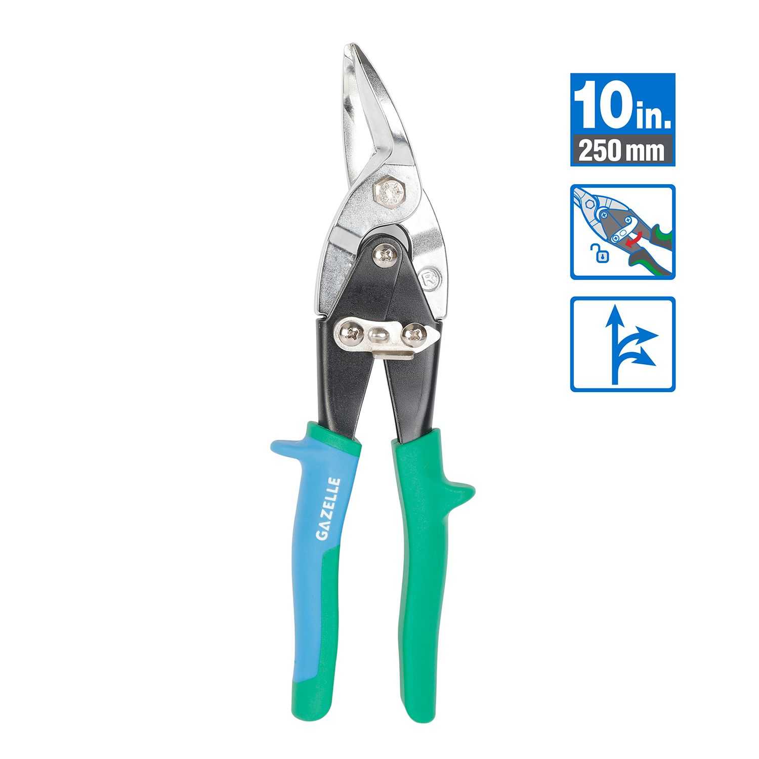 10 In. Cr-Mo Aviation Tin Snip (250mm), Right