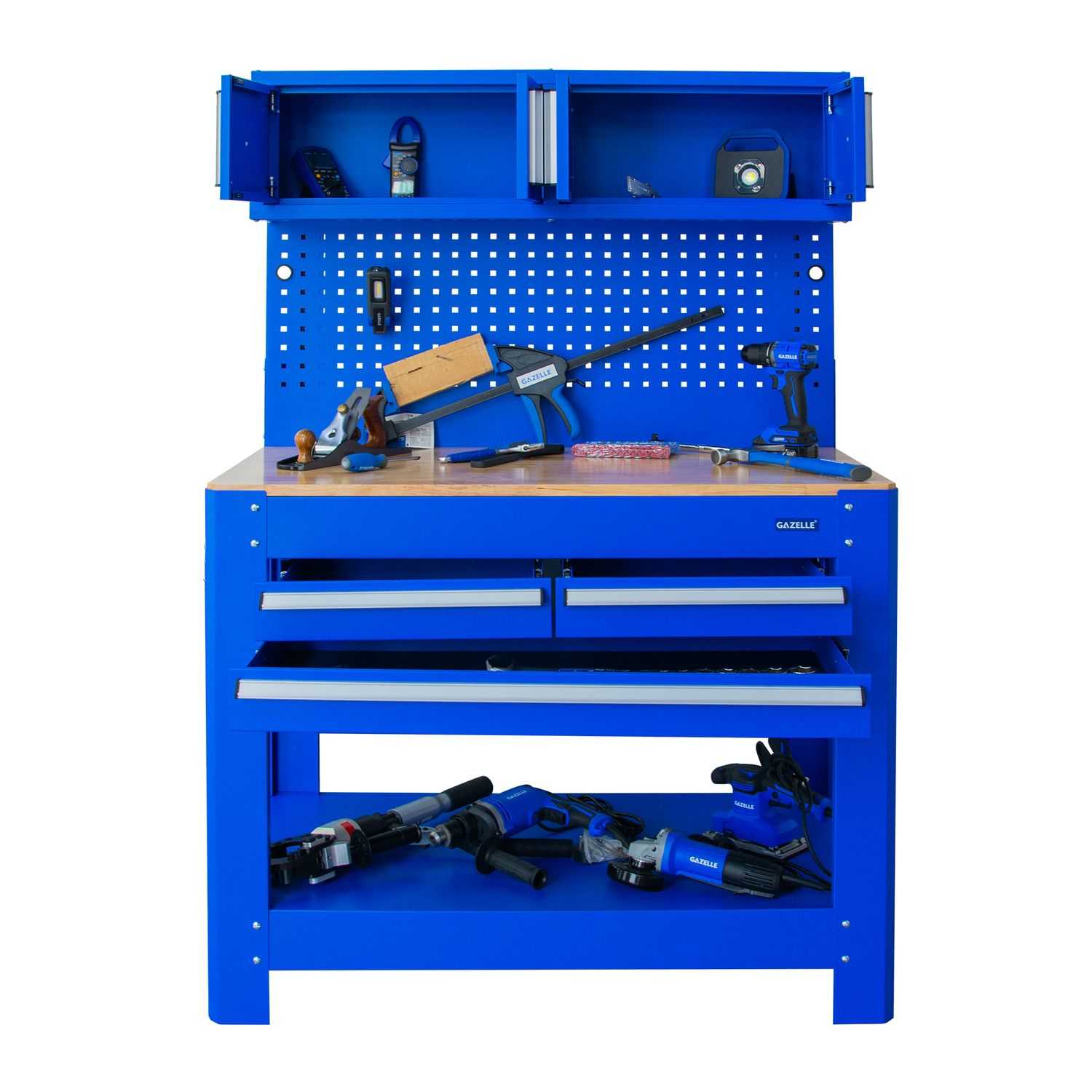 45 In. Tool Cabinet, with 3 Drawer & 2 Closed Shelf Cabinet