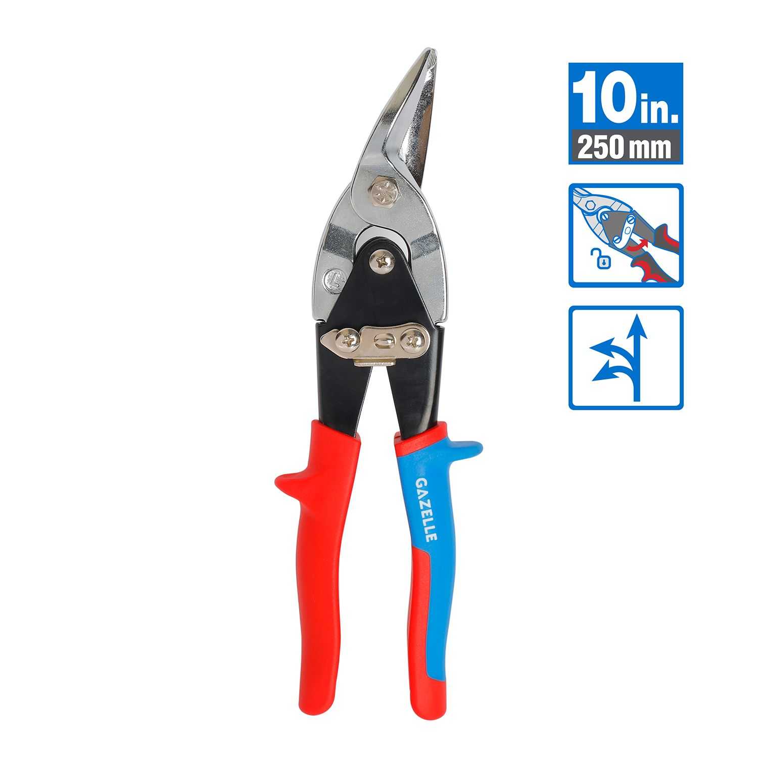 10 In. Cr-Mo Aviation Tin Snip (250mm), Left