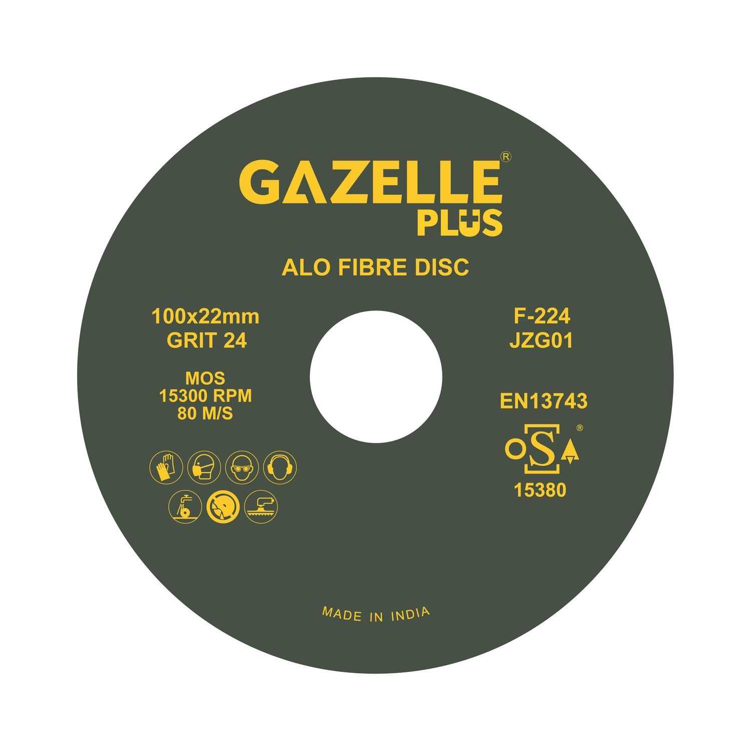 4 In. Coated Fibre Sanding Discs (100mm) 24 Grits