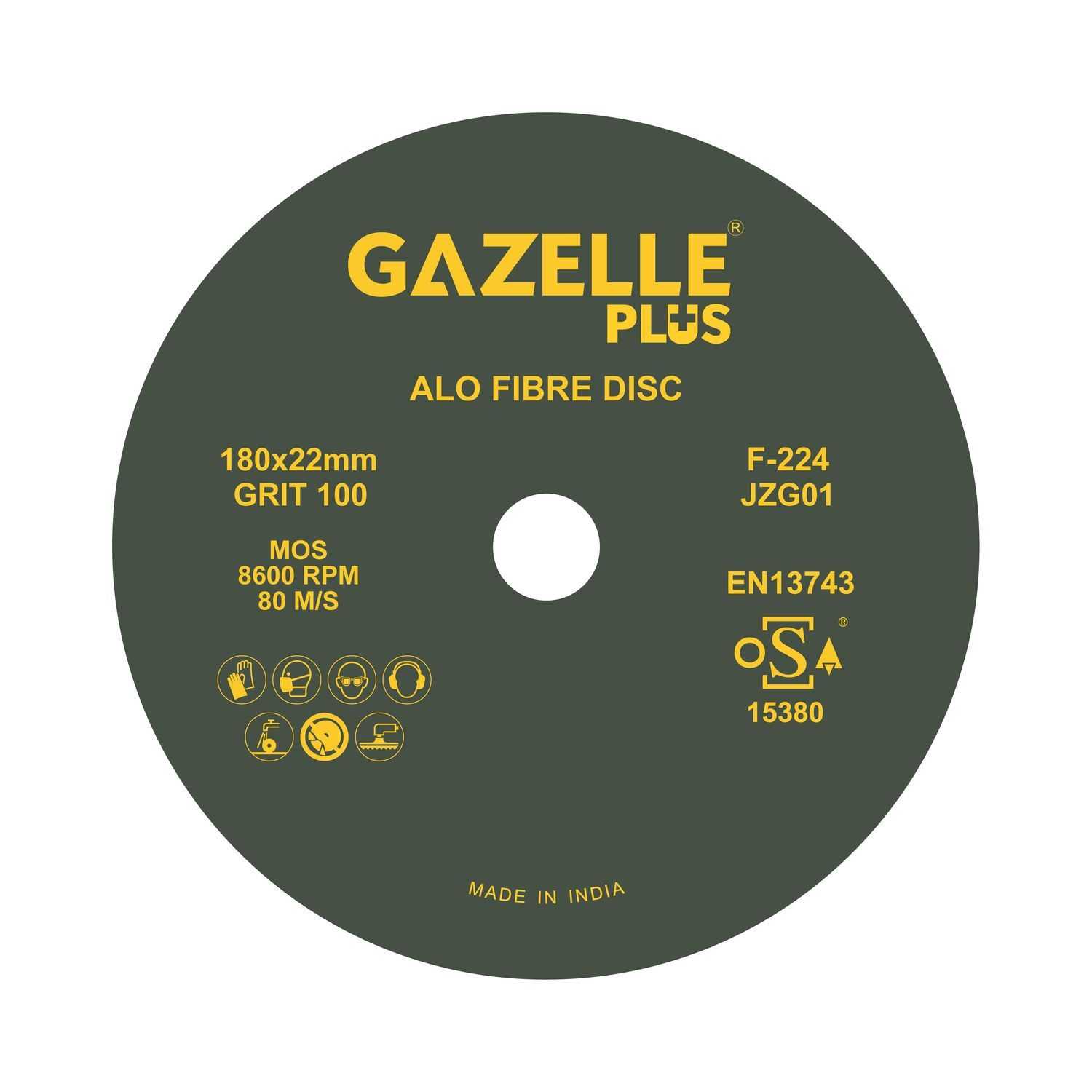 7 In. Coated Fibre Sanding Discs (180mm) 100 Grits