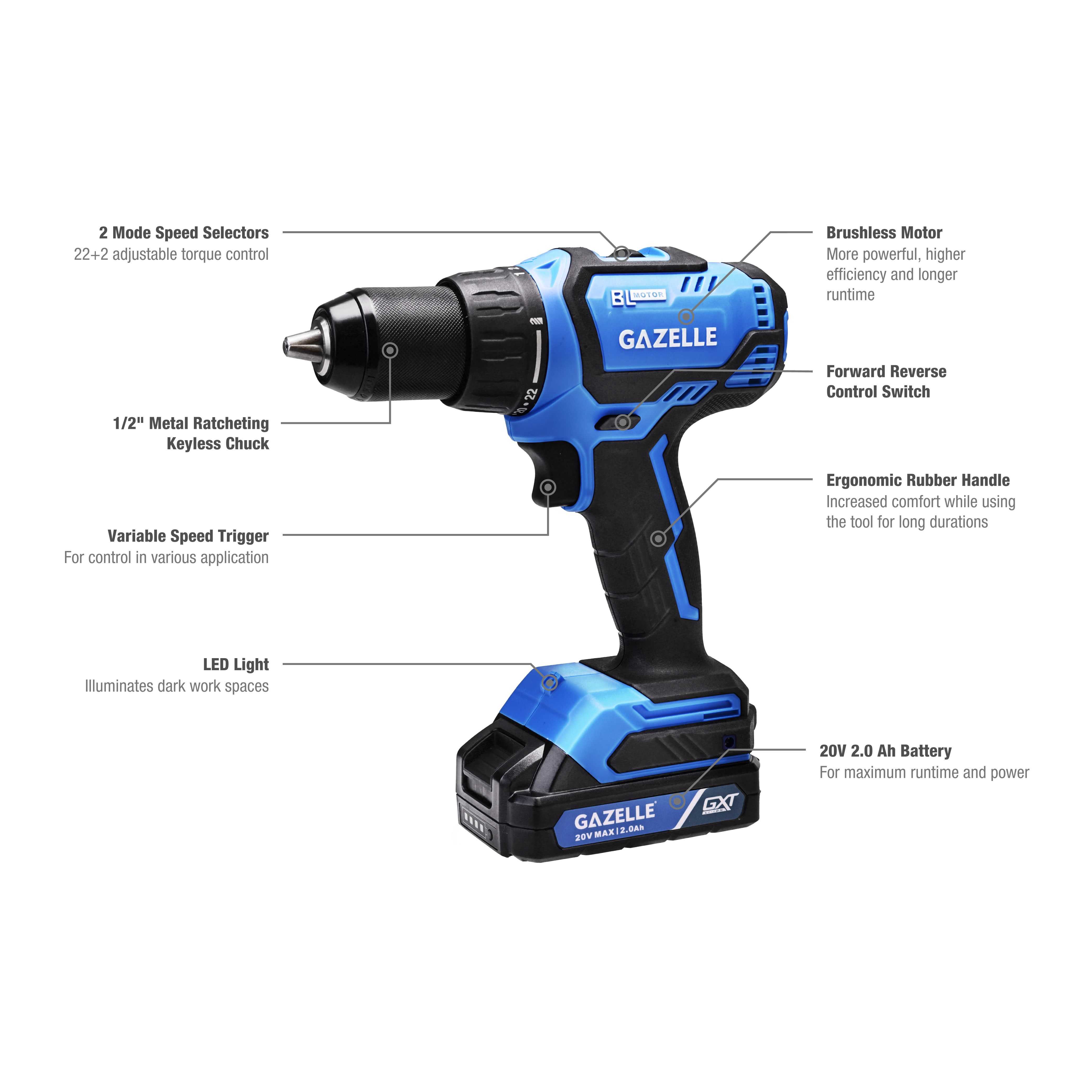 20V Brushless Drill Driver 13mm