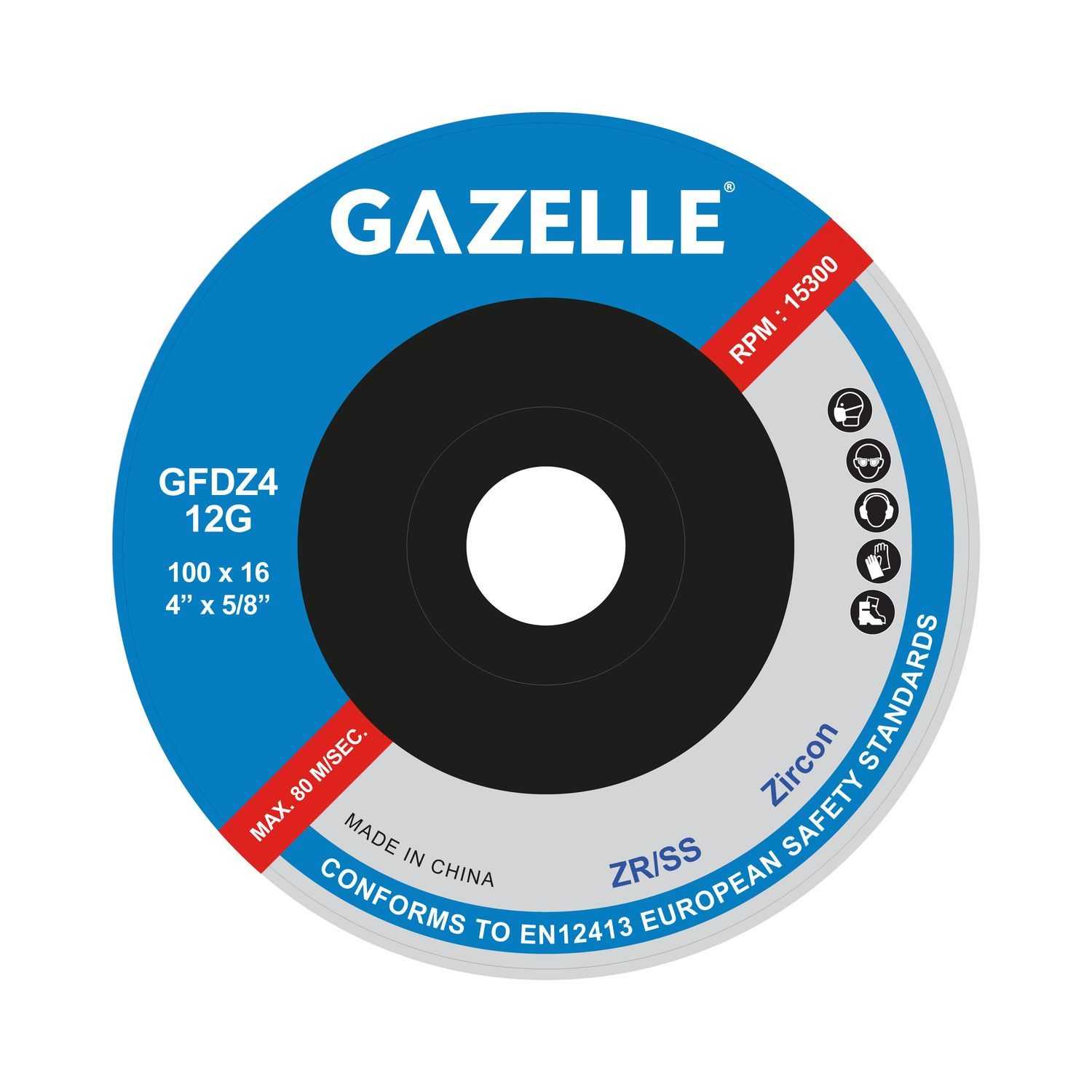 4 In. Zircon Blue Flap Disc (100mm), 120 Grit