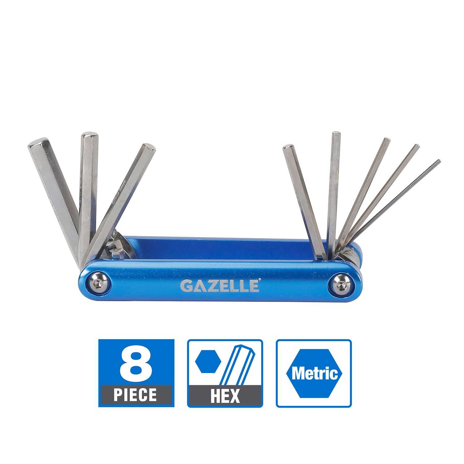 Folding Metric Hex Key Set, 8-Pieces