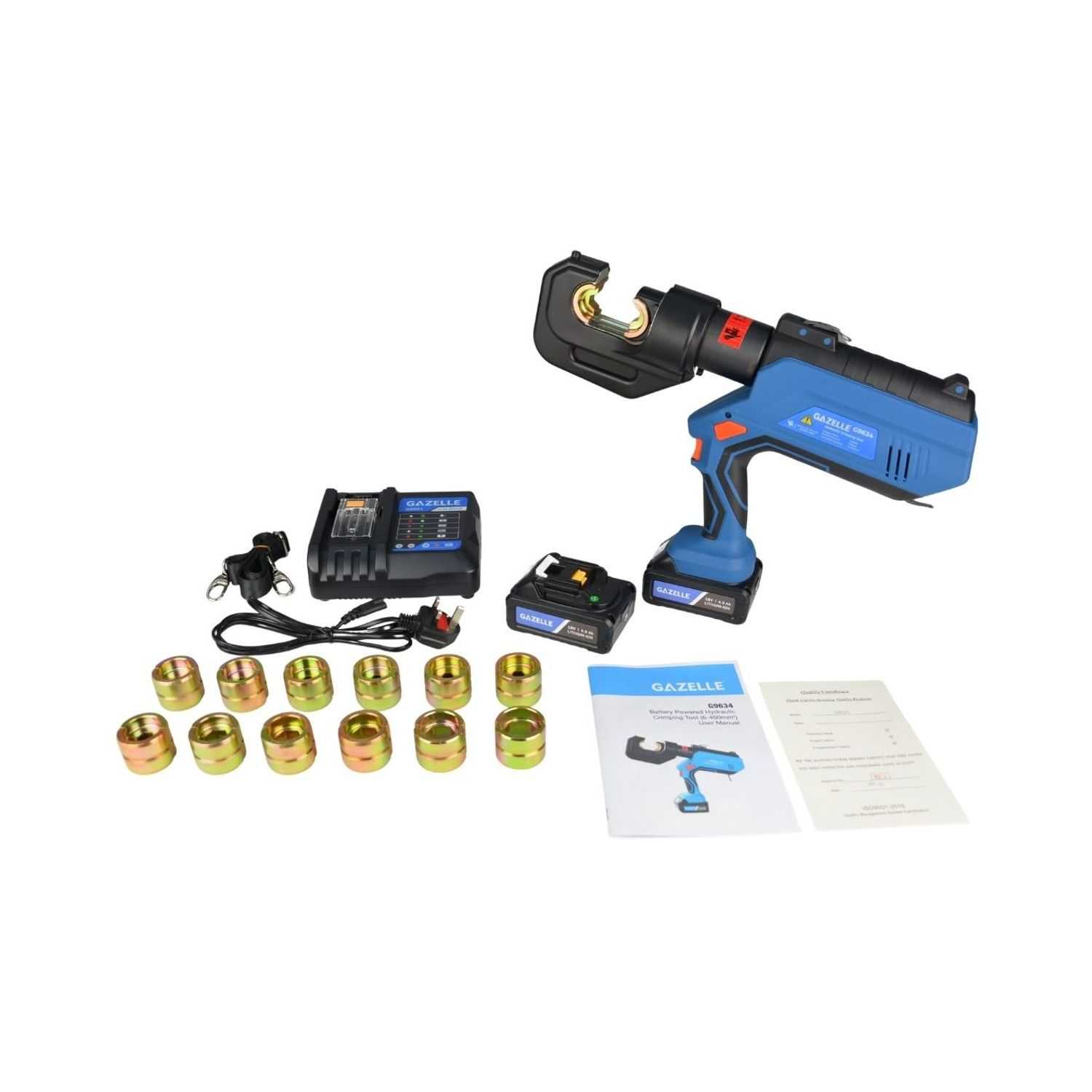 18V Cordless Hydraulic Crimping Tool, 6-400mm² with Dies