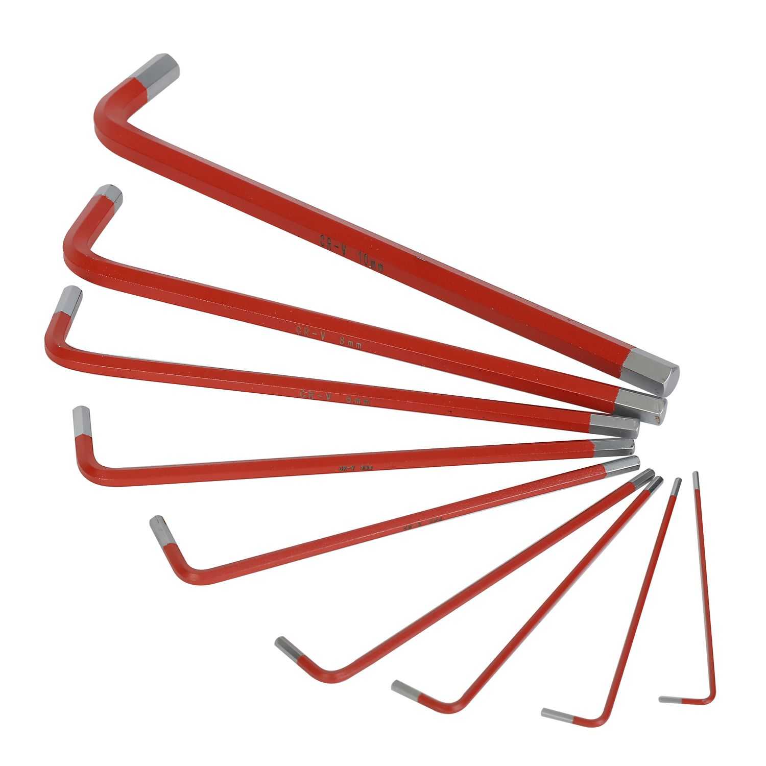 Long Arm Metric Hex Key Set, 9-Pieces